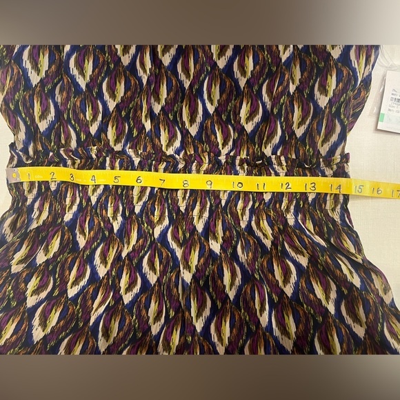 TAYLOR Navy/violet multi halter‎ neck chiffon tiered dress size 8. - Picture 13 of 14